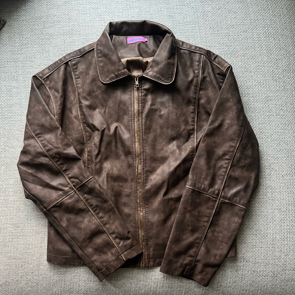 Edikted Brown Leather Jacket